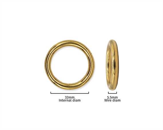 RING BRASS 32MM INTERNAL DIMENSION 5.5MM DIAMETER WIRE