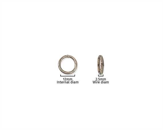 RING NICKEL PLATE 12MM INTERNAL DIMENSION 2.5MM DIAMETER WIRE
