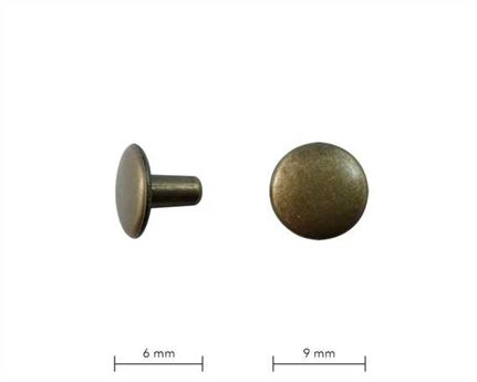 RIVET 2-PART TUBULAR ANTIQUE 7MM STEM DOUBLE CAP PER 100