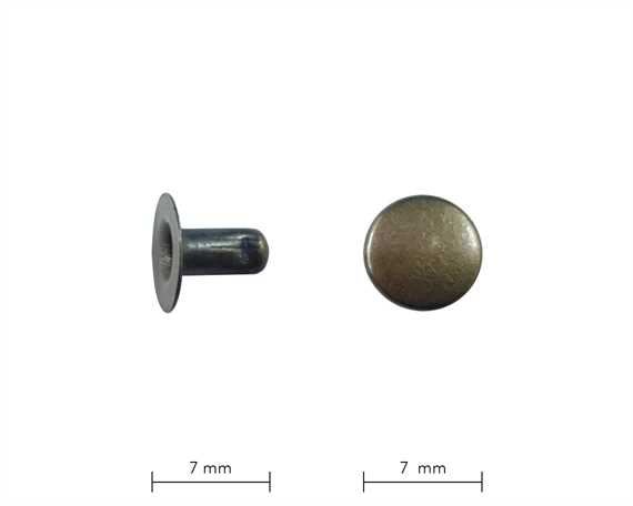 RIVET 2-PART TUBULAR ANTIQUE 7MM STEM SINGLE CAP DM PER 100