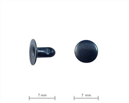 RIVET 2-PART TUBULAR BLACK 7MM STEM SINGLE CAP DM PER 100