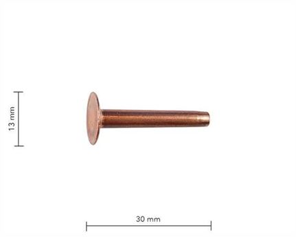 RIVET BINDER COPPER 6 GAUGE (WASHERS SOLD SEPARATELY) PKT 1000