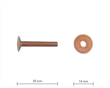 RIVET BINDER COPPER 6 GAUGE AND WASHERS PKT 40