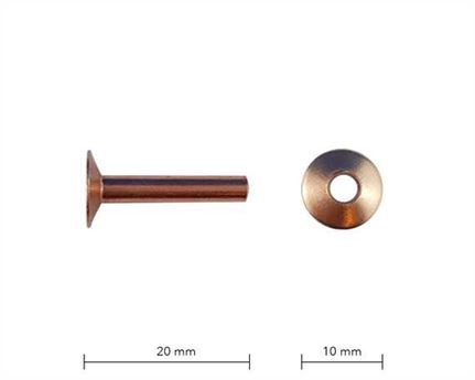 RIVET BINDER COPPER 8 GAUGE (3.58mm) 20MM AND WASHERS PER 50