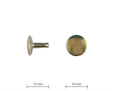RIVET 2-PART TUBULAR GILT 12MM STEM SINGLE CAP PER 1000 #2090374002