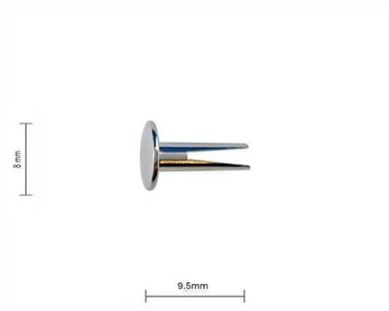 RIVET BIFURCATED NICKLE PLATE 9 GAUGE 6/16" PKT 1000