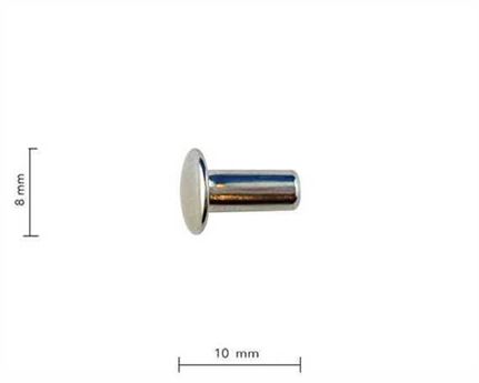  RIVET SELF PIERCING 10MM SHANK 10MM NICKEL PLATE SHANK 4MM HEAD 8MM PKT 1000