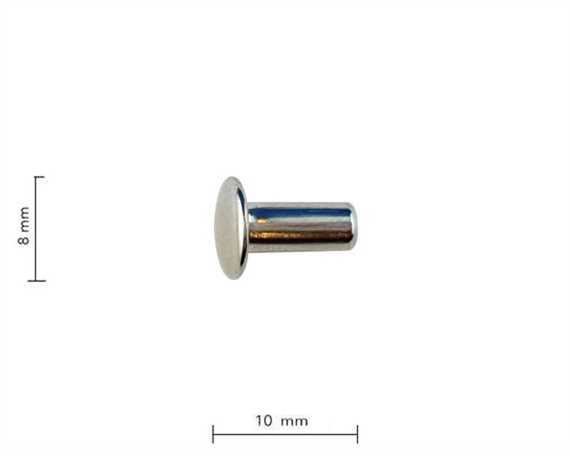  RIVET SELF PIERCING 10MM SHANK 10MM NICKEL PLATE SHANK 4MM HEAD 8MM PKT 1000