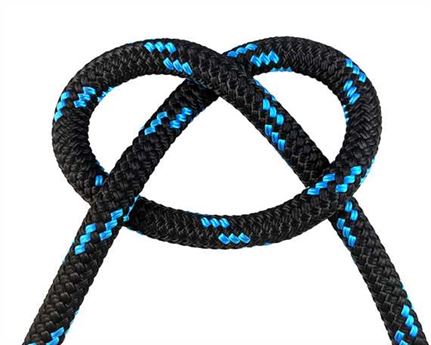 EQUI-TUFF ROPE DOUBLE BRAID 12MM (PER L/MTR) BLACK/BLUE