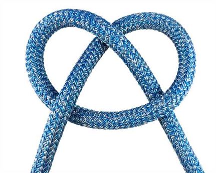 EQUI-TUFF ROPE DOUBLE BRAID (PER L/MTR) 12MM BLUE/SILVER