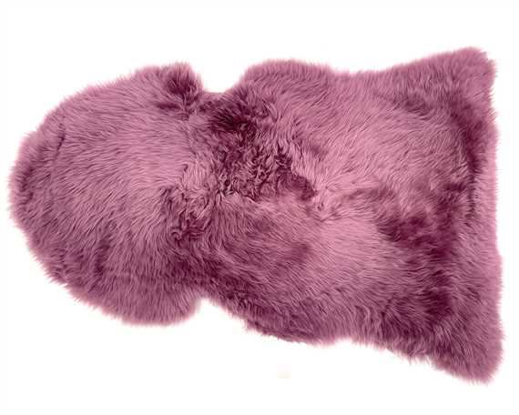 SHEEP RUG BURGUNDY 120CM X 65CM WITH LONG PILE OF 60MM