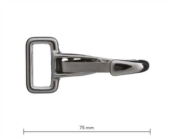 SNAP FIXED SQUARE EYE FLAT SPRING 25MM NICKEL PLATE 75MM LONG