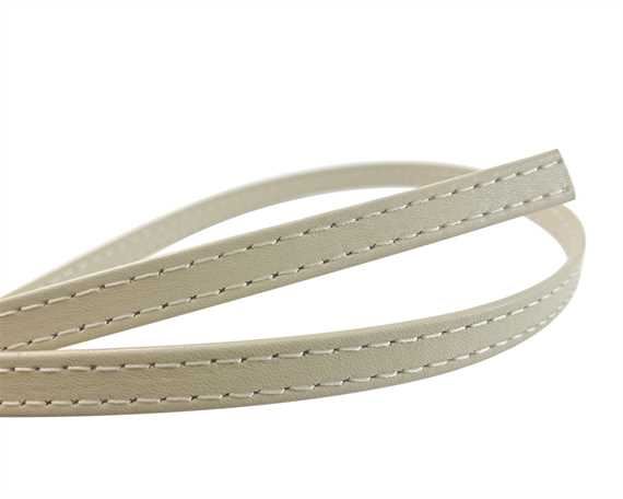 LEATHER STRAPPING STITCHED BEIGE 12MM