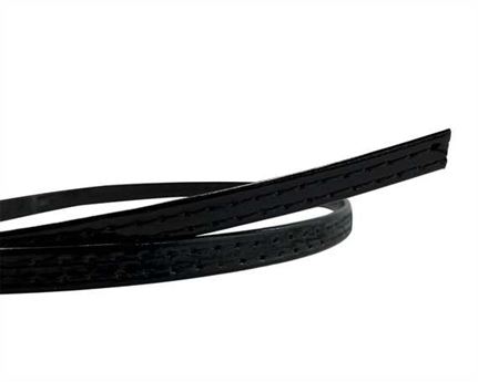 LEATHER STRAPPING STITCHED BLACK PATENT 8MM