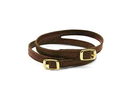 SHOE DOCTOR STRAP FOR SHOE BUCKLE GILT DARK BROWN 10MM