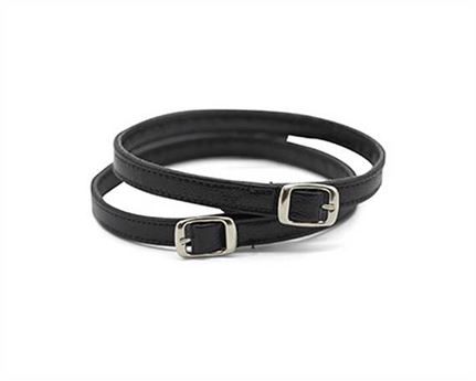 SHOE DOCTOR STRAP FOR SHOE BUCKLE NICKEL PLATE BLACK 10MM