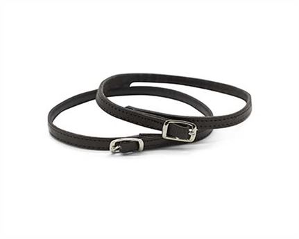 SHOE DOCTOR STRAP FOR SHOE BUCKLE NICKEL PLATE DARK BROWN 7MM