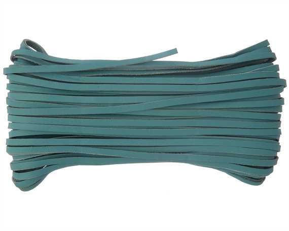 KANGAROO LACING FLAT 3MM AQUA (TURQUOISE) 20M HANK AUSTRALIAN MADE