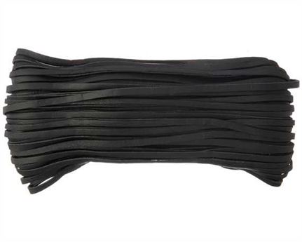 KANGAROO LACING FLAT 3MM BLACK 20M AUSTRALIAN MADE