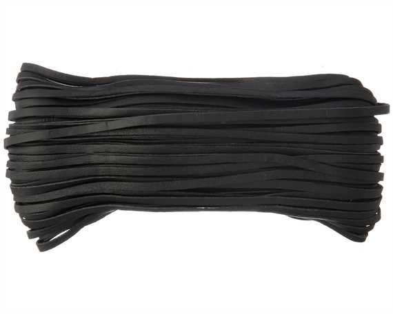 KANGAROO LACING FLAT 3MM BLACK 20M AUSTRALIAN MADE