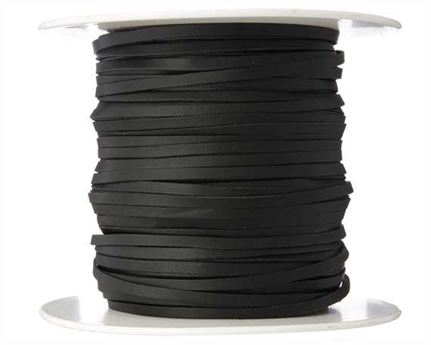 KANGAROO LACING FLAT 3MM BLACK 100M ROLL AUSTRALIAN MADE