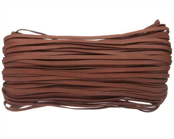 KANGAROO LACING FLAT 3MM BROWN (BRANDY) 20M AUSTRALIAN MADE 