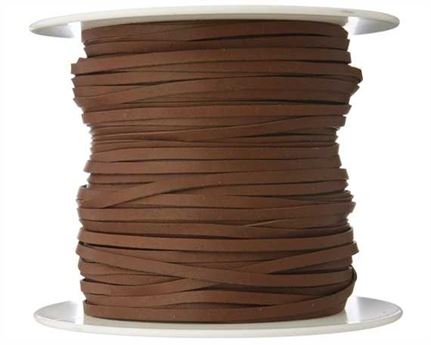 KANGAROO LACING FLAT 3MM BROWN (BRANDY) 100M ROLL AUSTRALIAN MADE