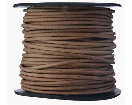 ROUND LEATHER THONGING 2MM #001 NATURAL 25M SPOOL