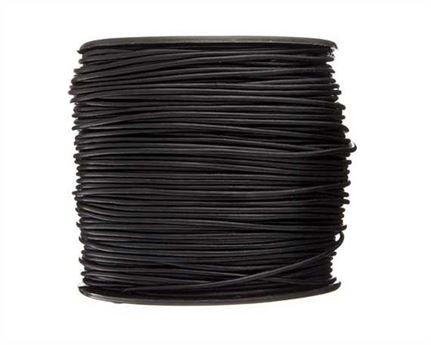 ROUND LEATHER THONGING 1.5MM #002 BLACK 100M SPOOL