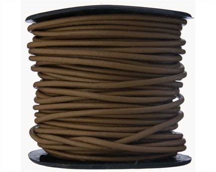 ROUND LEATHER THONGING 2MM #013 LIGHT BROWN 25M SPOOL