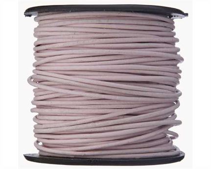 ROUND LEATHER THONGING 1MM #029 LIGHT PINK 25M SPOOL