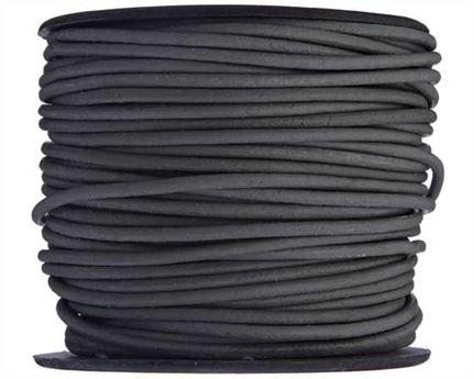 ROUND LEATHER THONGING 2MM #032 ICEBERG GREY 25M SPOOL