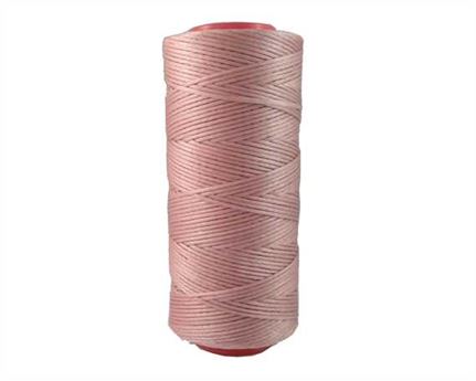 THREAD BRAIDED WAXED POLY 1MM LIGHT PINK 100G SPOOL