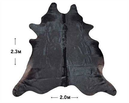 COWHIDE TOP QUALITY NATURAL COLOUR BLACK (rug pictured sent) Free Delivery!      