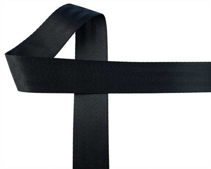WEBBING SEAT BELT (PER L/MTR) POLYESTER BLACK 32MM