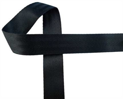 WEBBING SEAT BELT (PER L/MTR) POLYESTER BLACK 38MM