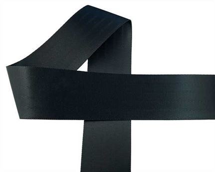 WEBBING SEAT BELT (PER L/MTR) POLYESTER BLACK 75MM