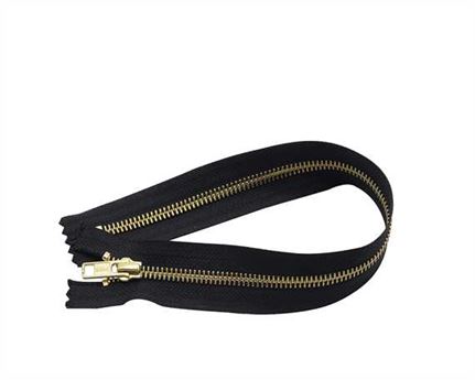 ZIP CLOSED END #5 BRASS BLACK TAPE 38 CM