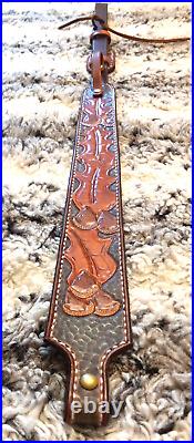 100% Full grain leather handcrafted gun sling