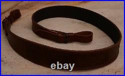 100% Genuine Leather Rifle or Shotgun Sling with Embossed Wild Boar