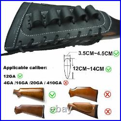 12GA Set Leather Canvas Rifle Ammo Buttstock and Rifle Shoulder Sling, Swivels
