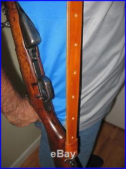 1 Handmade Leather Rifle Sling Celtic Light Brown color