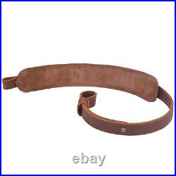 1 Set. 22LR. 17HMR Leather Rifle Sling Gun Strap with Rifle Recoil Pad Buttstock