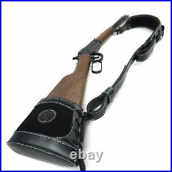 1 Set Cow Hide Leather Gun Recoil Pad Buttstock +Rifle Ammo Sling USA Shipping