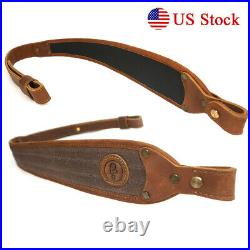 1 Set Leather Canvas Rifle Sling & Matching Gun Buttstock Shell Holder Stock