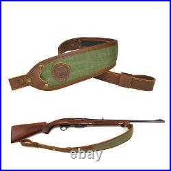 1 Set Leather Canvas Rifle Sling Strap And Gun Recoil Pad Shotgun Buttstock USA