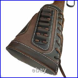 1 Set Leather Rifle Buttstock Shell Holder, Matched Sling For. 30-30.308.357
