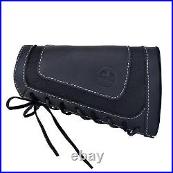 1 Set Leather Rifle Buttstock Sleeve With Canvas Gun Carry Sling For. 22 LR. 17HMR