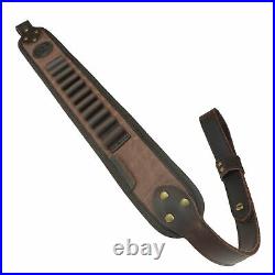 1 Set Leather Rifle Buttstock With Shoulder Sling Strap For. 308 /. 30-06 /. 45-70