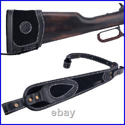 1 Set Leather Rifle Recoil Pad Gun Stock and Rifle Gun Sling Carry Strap In USA